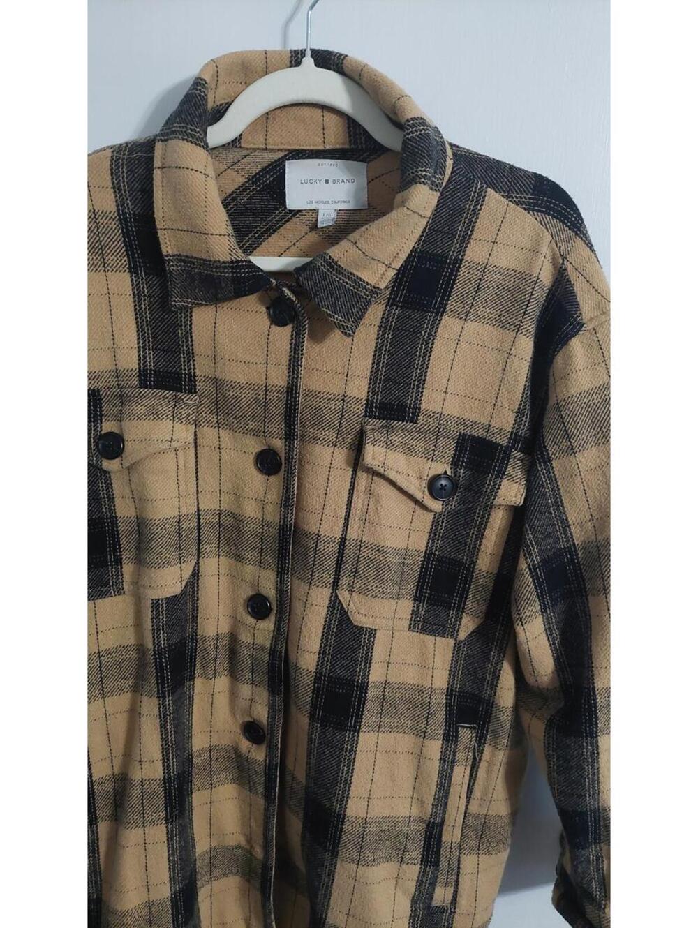 Lucky Brand Plaid Button-Up Shirt Jacket